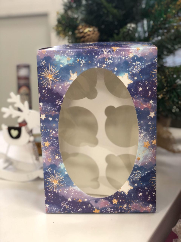 Изображение Коробка на 6 капкейков "Звездное небо"